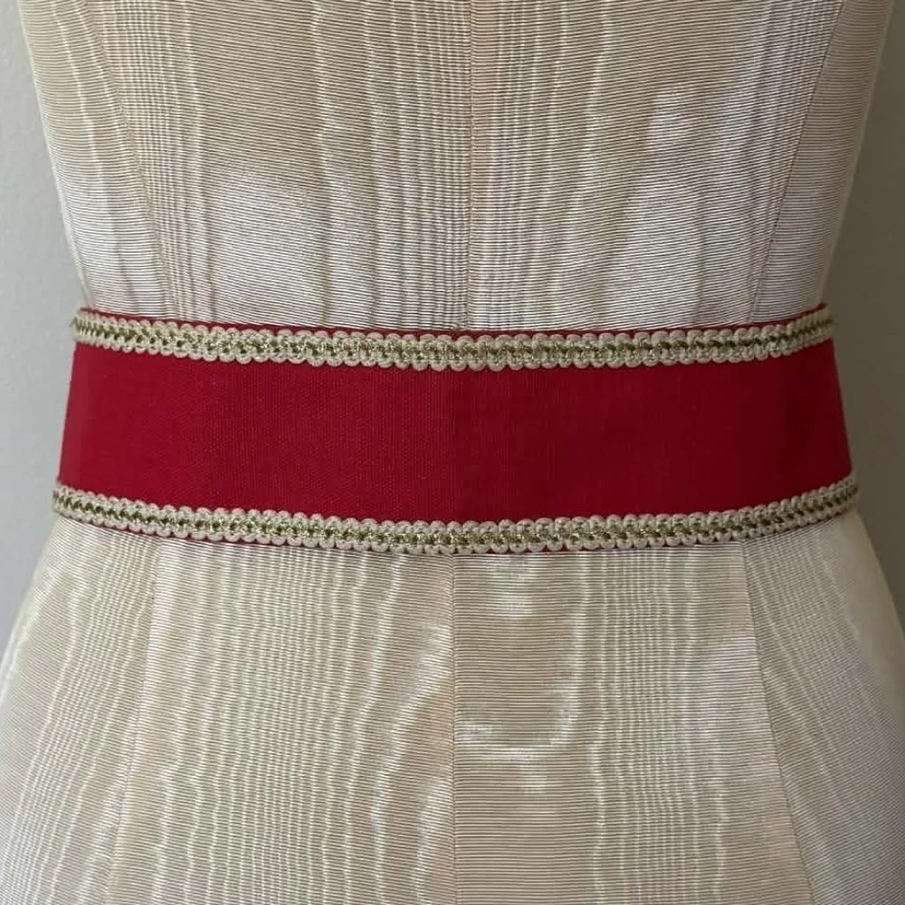 RARE Vintage Yves Saint Laurent 70s Russian Collection Red Tie Waist Belt
